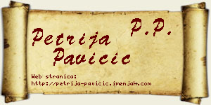 Petrija Pavičić vizit kartica